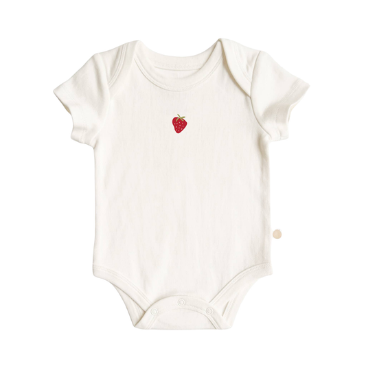 BLUEBERRY HILL - BBY - STRAWBERRY ONESIE - CREAM
