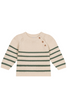 Green Striped Cream Sweater