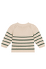Green Striped Cream Sweater
