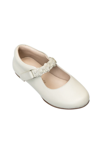 Ivory Flower Mary Janes