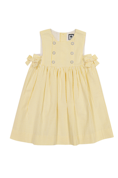 Lara Yellow Seersucker Stripe Dress