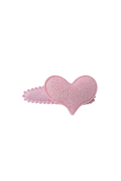 Light Pink Puff Heart Hair Clip