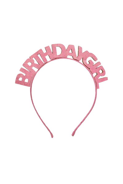 "Birthday Girl" Pink Glitter Headband