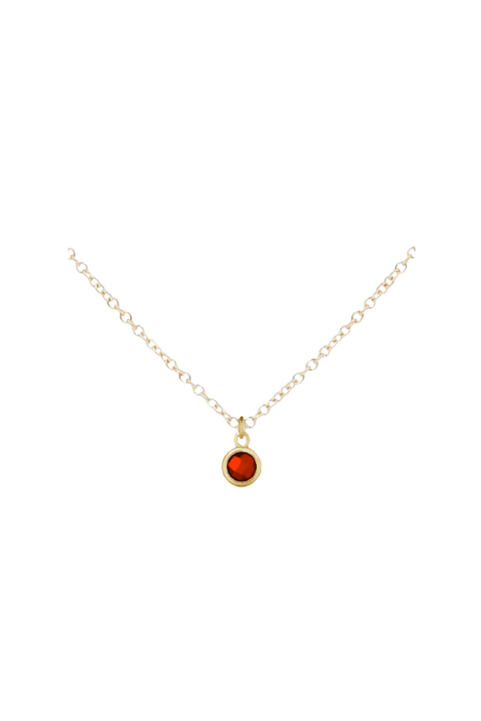 Gold Birthstone Necklace - January