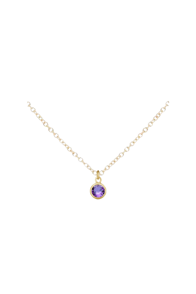 Gold Birthstone Necklace - February