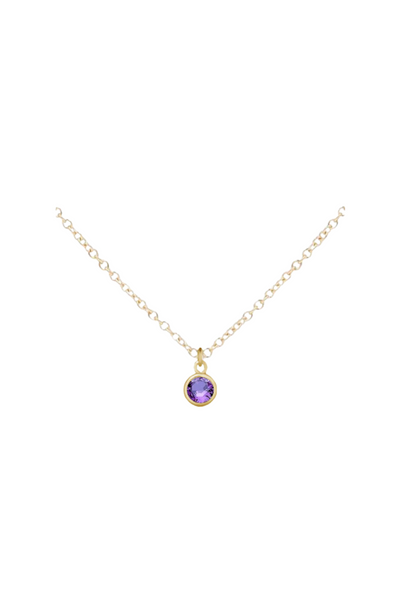 Gold Birthstone Necklace - February