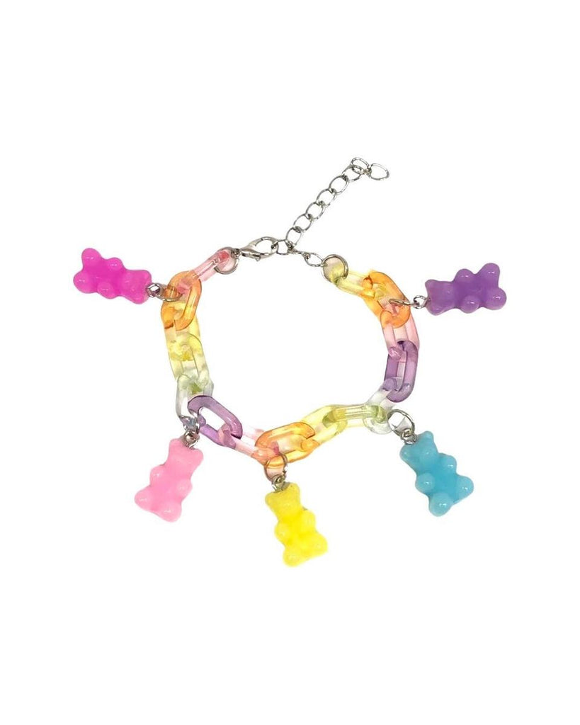Gummy Bear Link Charm Bracelet - Pastel