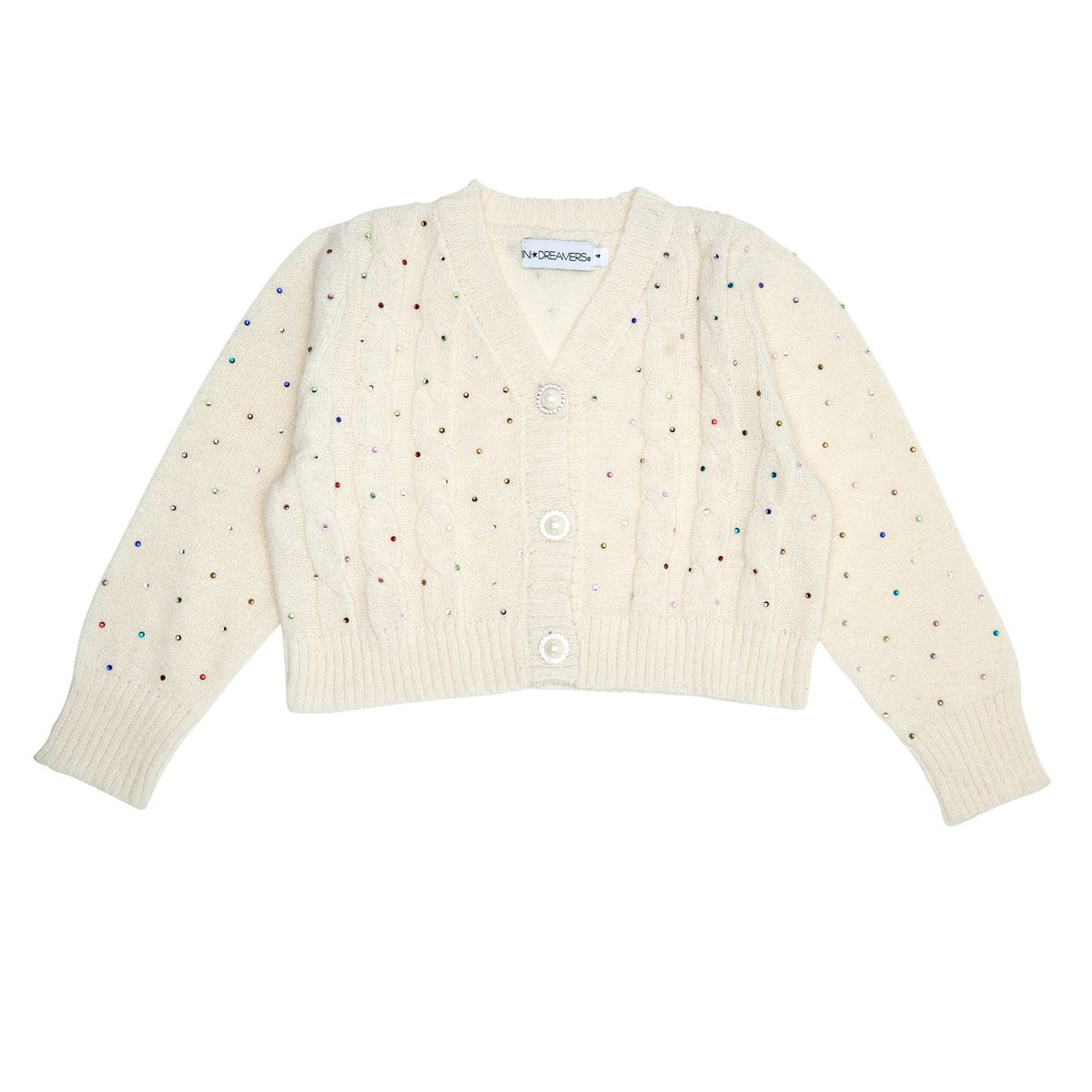 Mini Dreamers Leah Crystal Cardigan Ivory