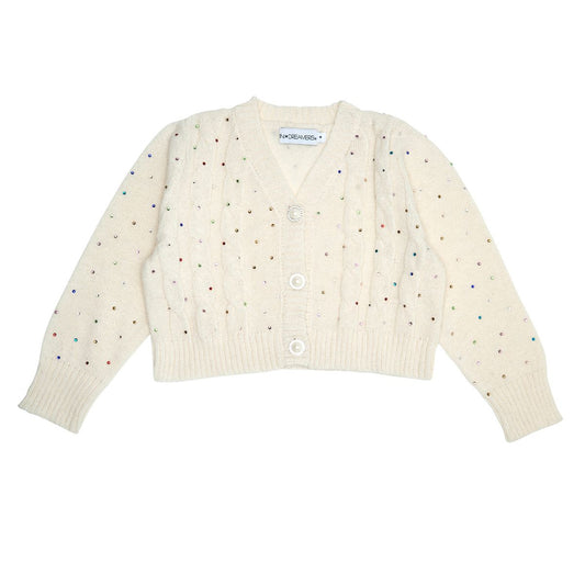 Mini Dreamers Leah Crystal Cardigan Ivory