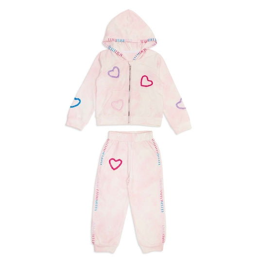 Mini Dreamers Ava Embroidery Heart Set Pink