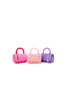 Pearl Handle Message Charm Handbag: Pink