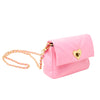 Pink Quilted Soft Heart Lock Purse