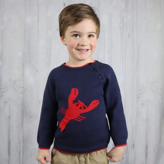 PETIT AMI & ZUBELS - TB - LOBSTER KNIT SWEATER - NAVY