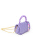 Pearl Handle Message Charm Handbag: Pink