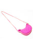 Girls Tiny Quilted Chain Wrapped Hobo Bag: Hot Pink