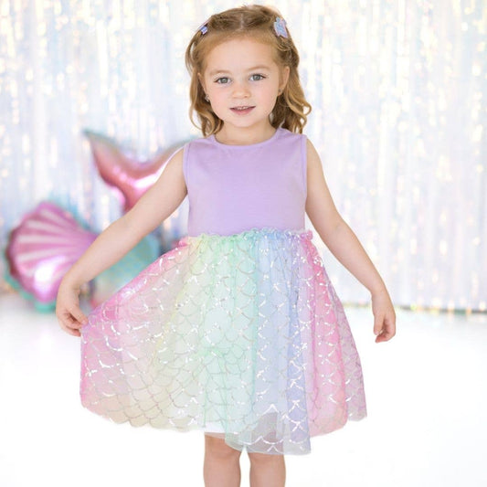 SWEET WINK - T&G - RAINBOW MERMAID TANK TUTU DRESS