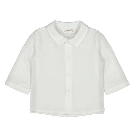 MAYORAL - BBY - KNIT SHIRT W/ COLLAR - WHITE