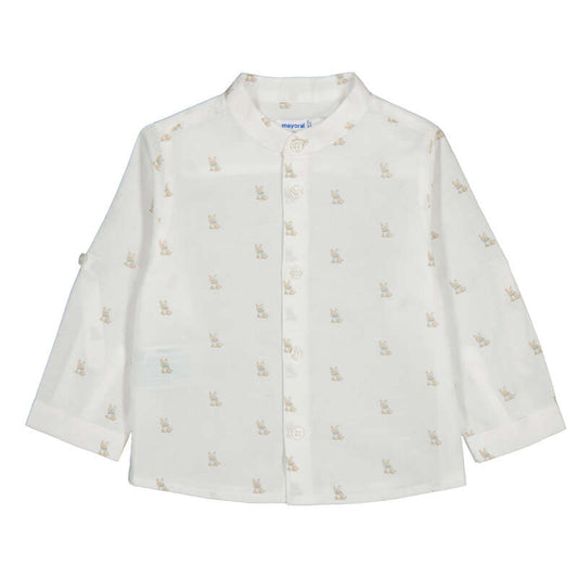 MAYORAL - BBY - L/S LINEN MAO SHIRT - CREAM