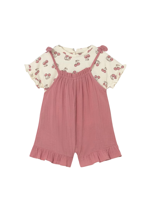 MAYORAL - BBY - OVERALL AND T-SHIRT SET - BLUSH