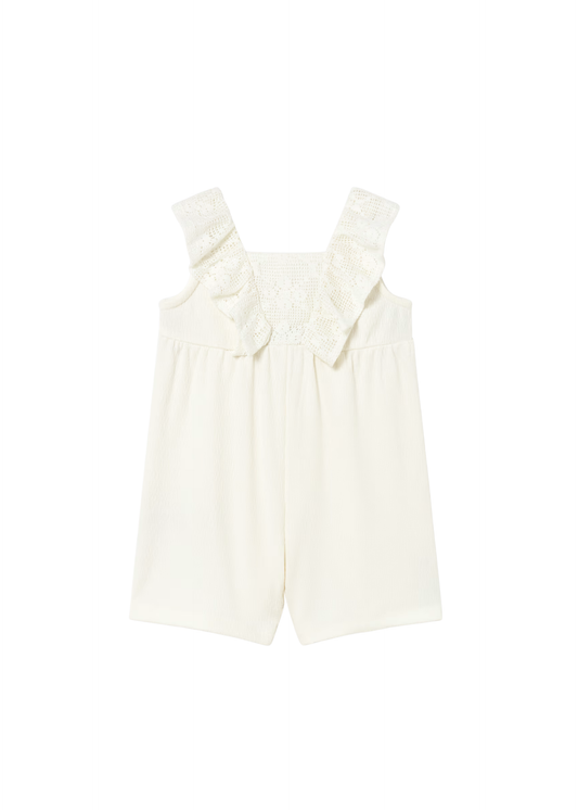 MAYORAL - BBY - JUMPSUIT WITH GUIPURE LACE - NATURAL