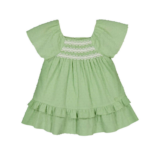 MAYORAL - BBY - SWISS DOT DRESS - GREEN