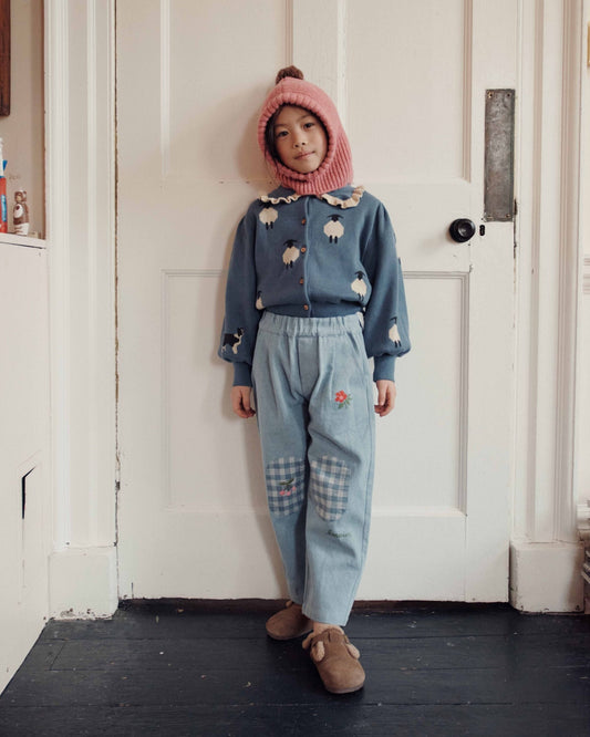 ÉMILE ET IDA - BG - PANTALON DENIM GENOUILLERE - BLEU DELAVE