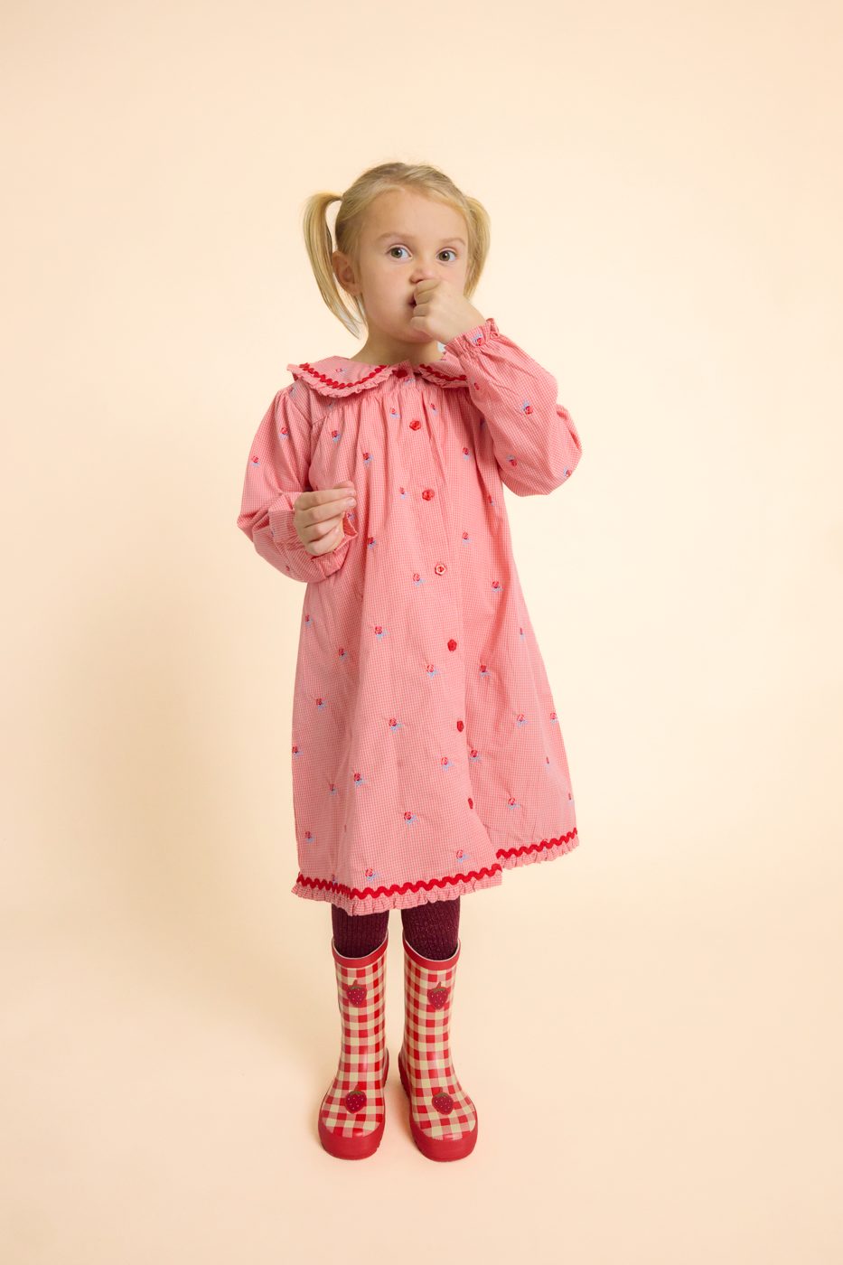 FLOSS - TG - SONJA DRESS - PINK ROSE GINGHAM