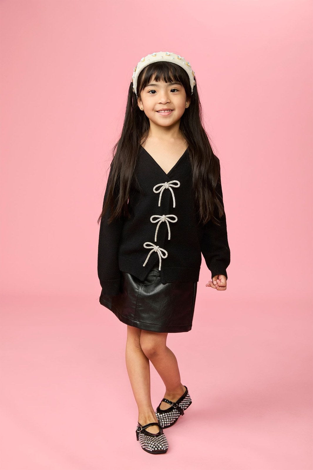 MINI DREAMERS - BG - SHAYLEE CARDIGAN - BLACK