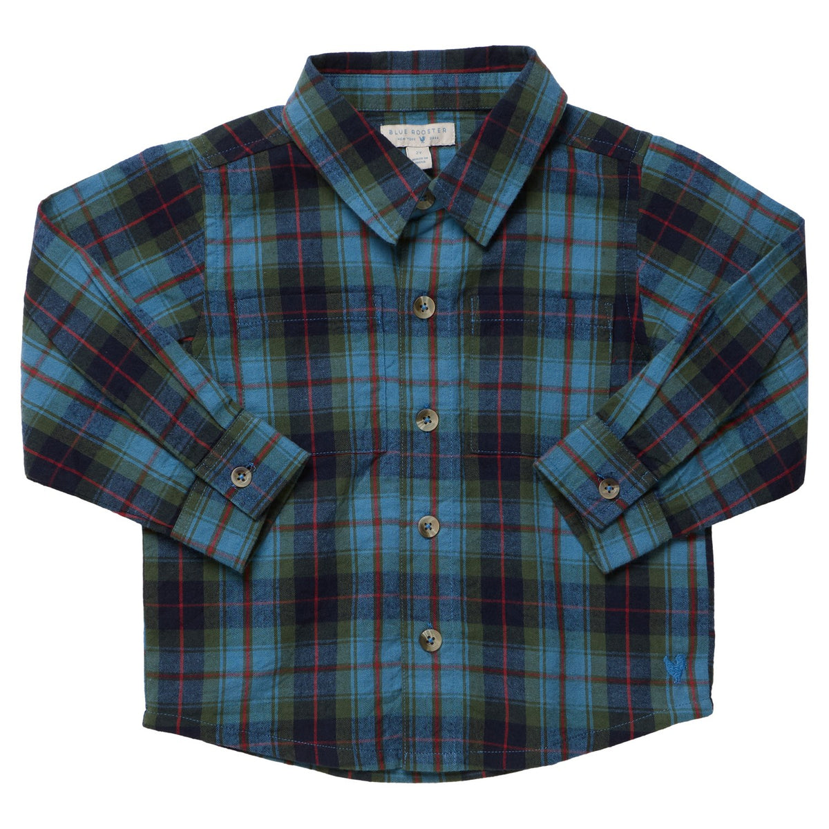 TB Boys Jack Shirt - Blue Tartan
