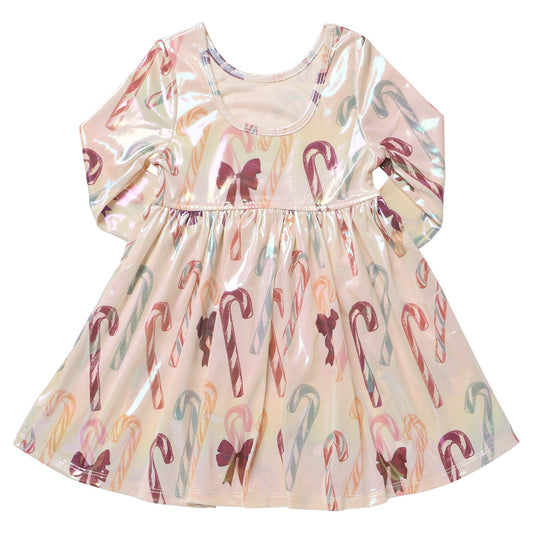 BG Girls Lame Steph Dress - Antique Candy Canes