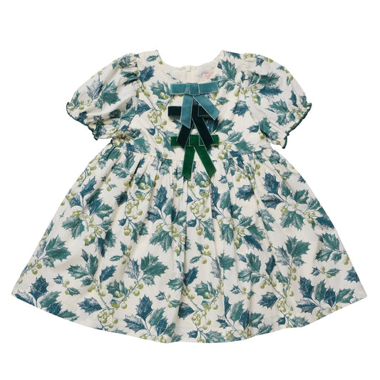 TG Girls Hermione Dress - Green Holly