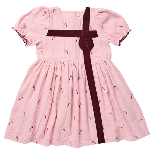 TG Girls Liliana Dress - Pink Velvet Bow