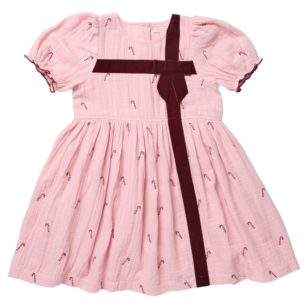 BG Girls Liliana Dress - Pink Velvet Bow