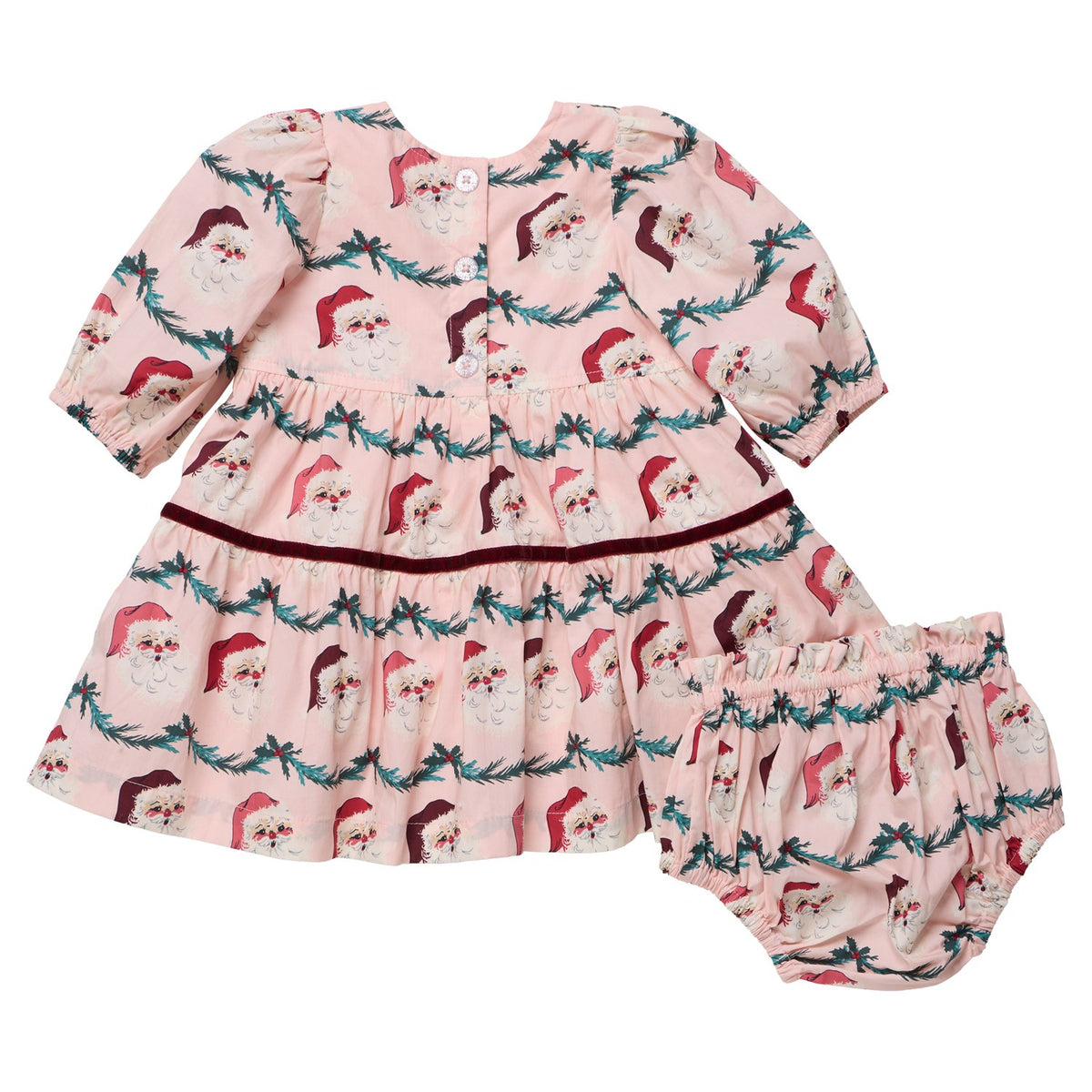 BBY Baby Girls Maribelle Dress Set - Santa Garland
