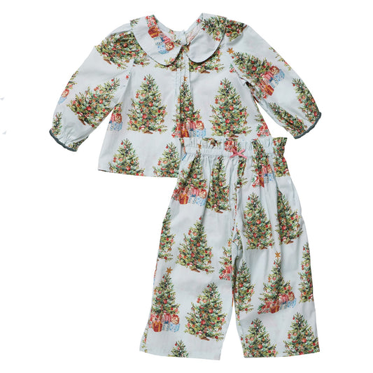 PINK CHICKEN - BBY - BABY GIRLS DAWSON 2PC SET - TREES AND PRESENTS