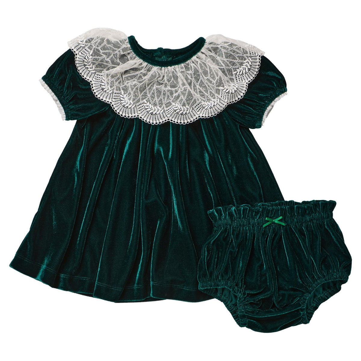 BBY Baby Girls Caroline Dress Set - Evergreen Velour