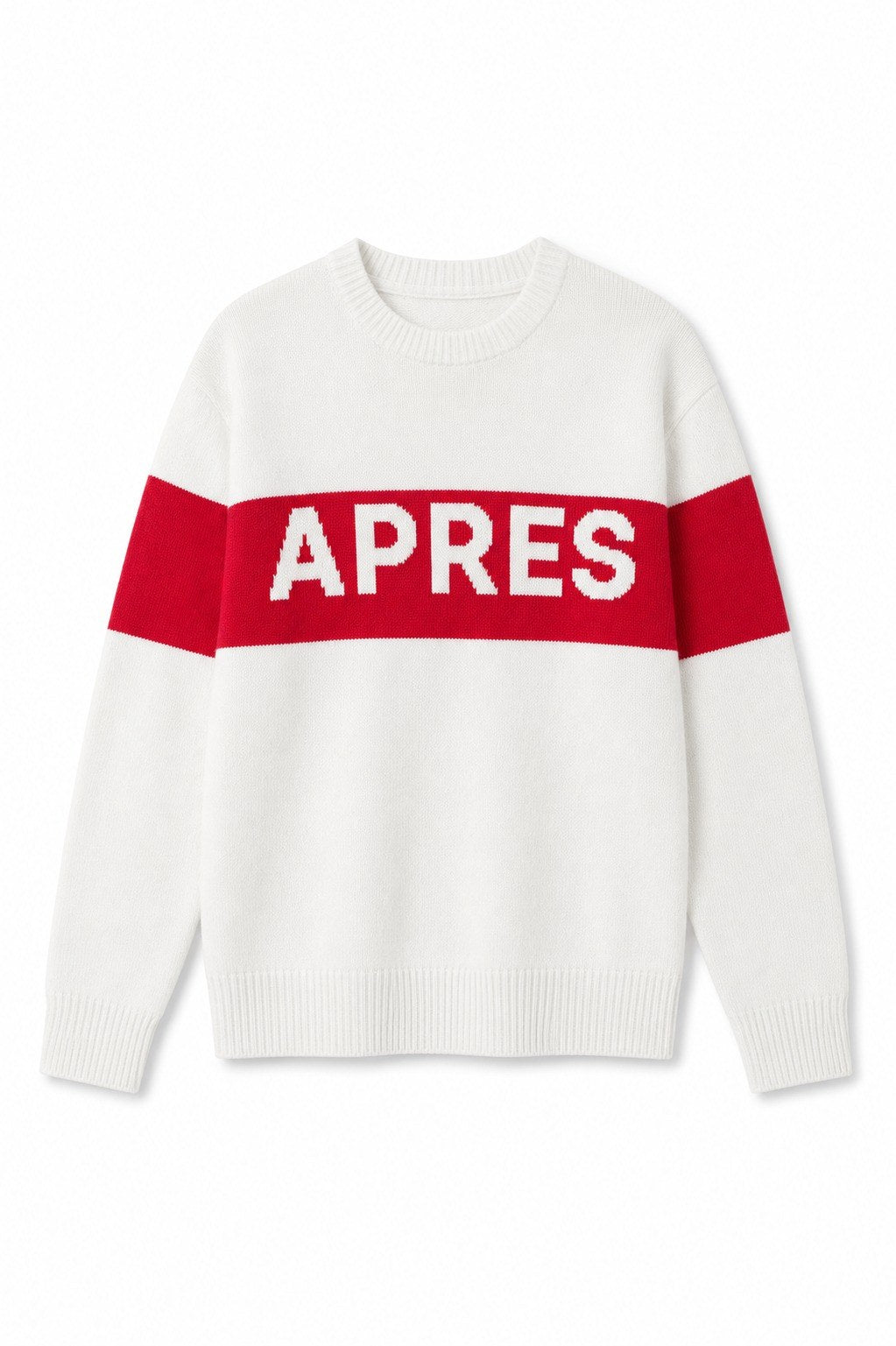 THEME - BG - TIEGAN GRAPHIC SWEATER - APRES RED/WHITE