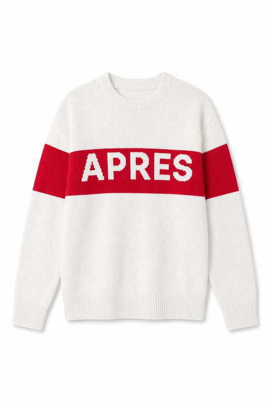 THEME - BG - TIEGAN GRAPHIC SWEATER - APRES RED/WHITE