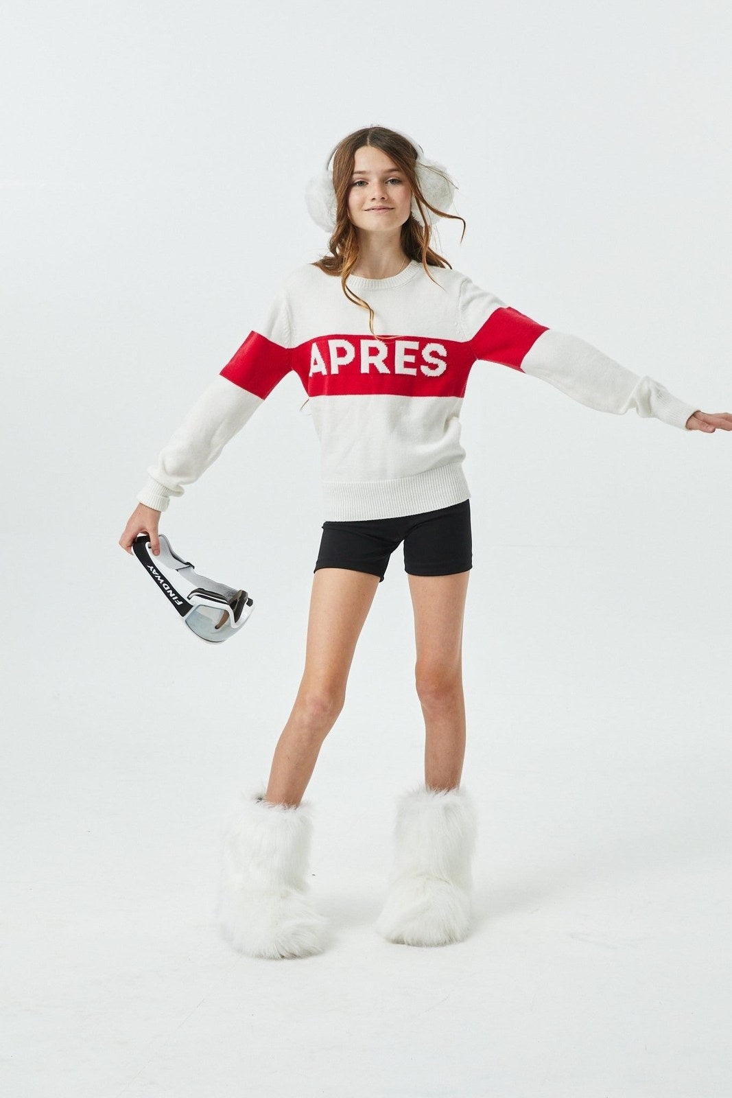 THEME - BG - TIEGAN GRAPHIC SWEATER - APRES RED/WHITE