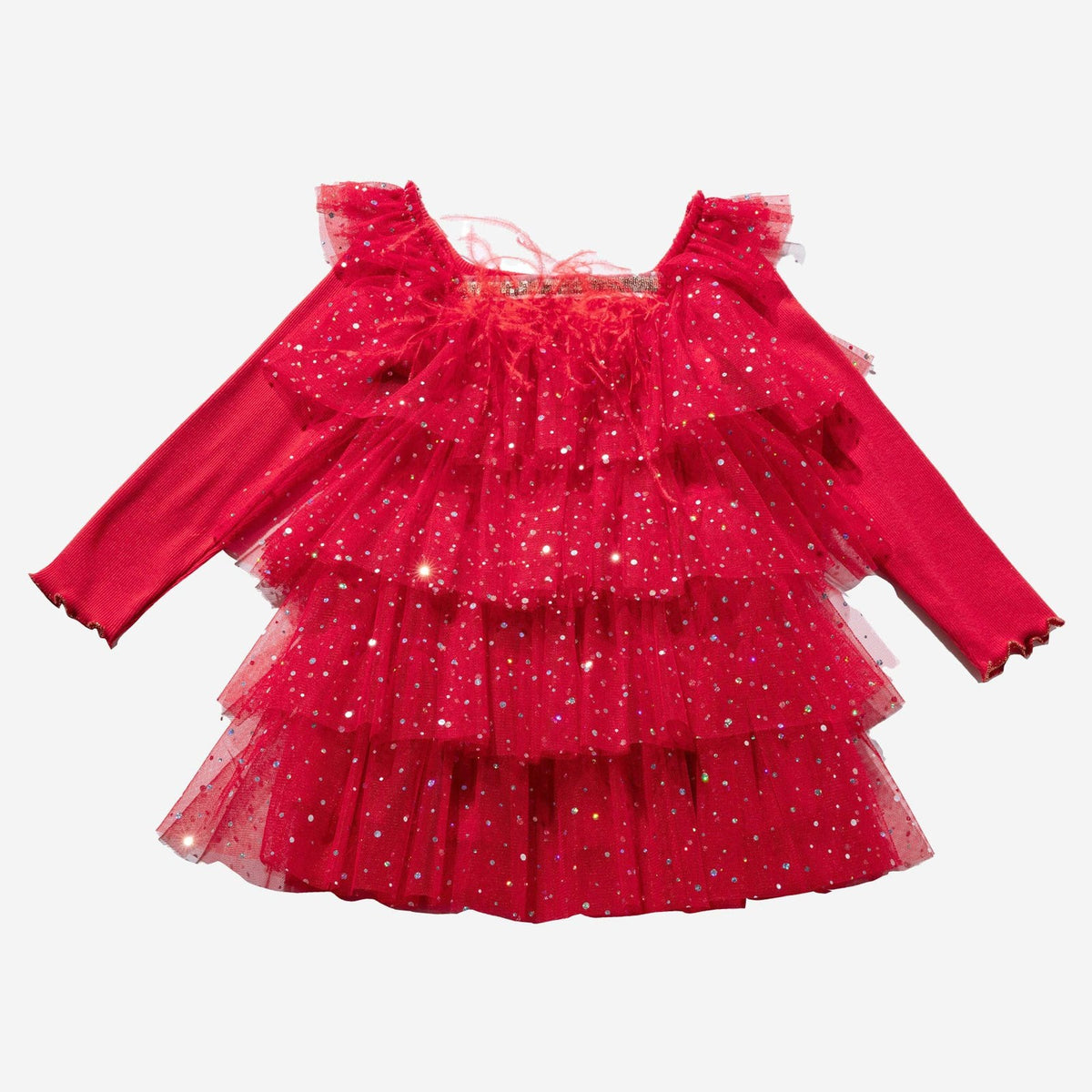 PETITE HAILEY - TG - DOT LAYERED TUTU - RED