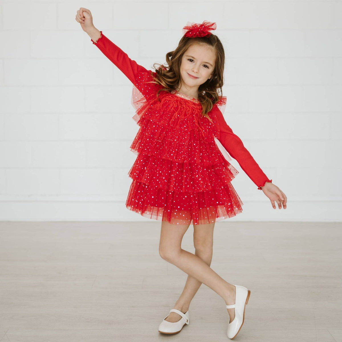 PETITE HAILEY - TG - DOT LAYERED TUTU - RED