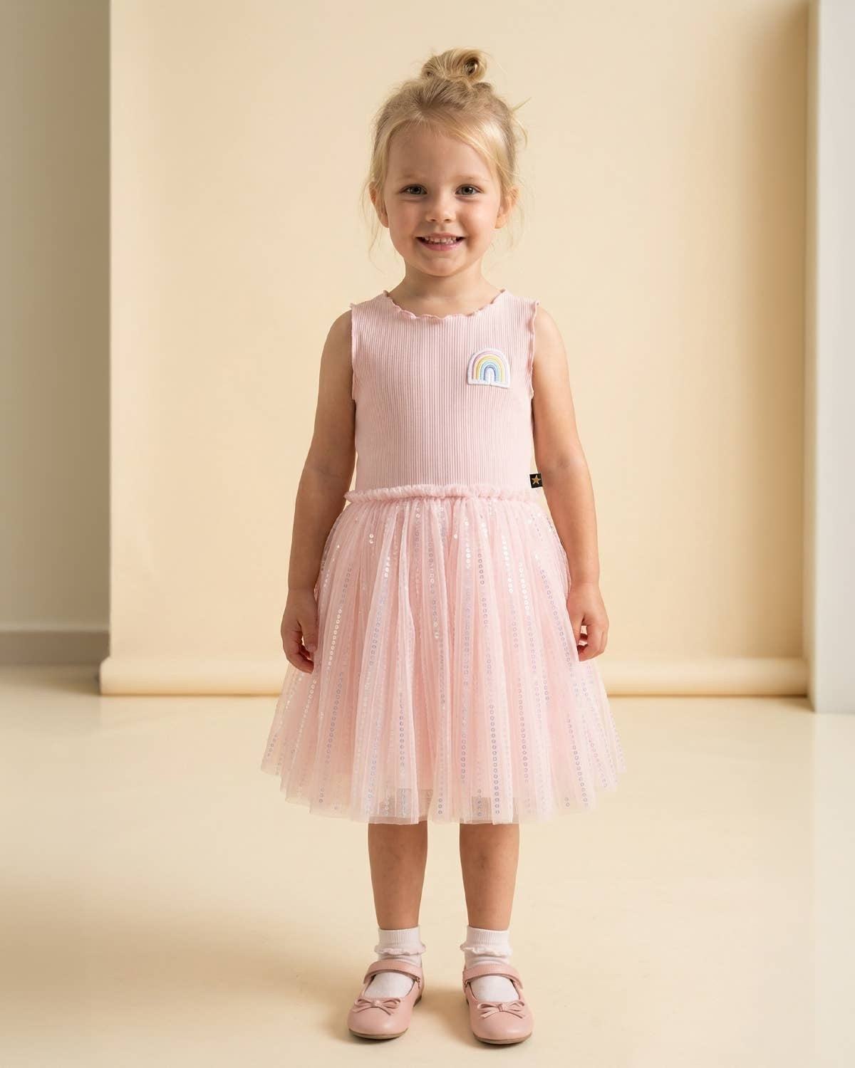PETITE HAILEY - TG - CHLOE RAINBOW DRESS - PINK