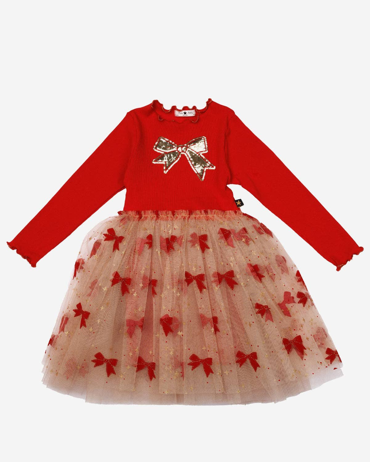 PETITE HAILEY - BBY - EVELYN BOW TUTU DRESS - RED