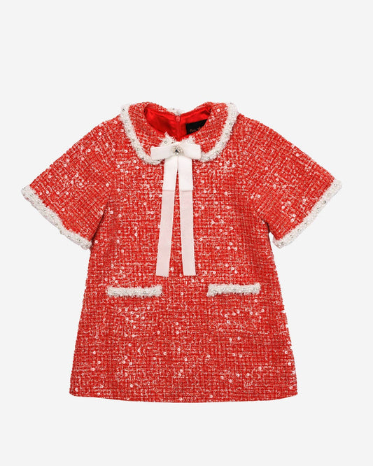 PETITE HAILEY - TG - CHLOE TWEED GARMENT DRESS - RED