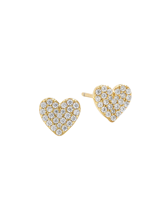 BAUBLEBAR - ACC - WHOLE LOTTA HEART 18K GOLD KIDS' PAVE EARRINGS - CLEAR