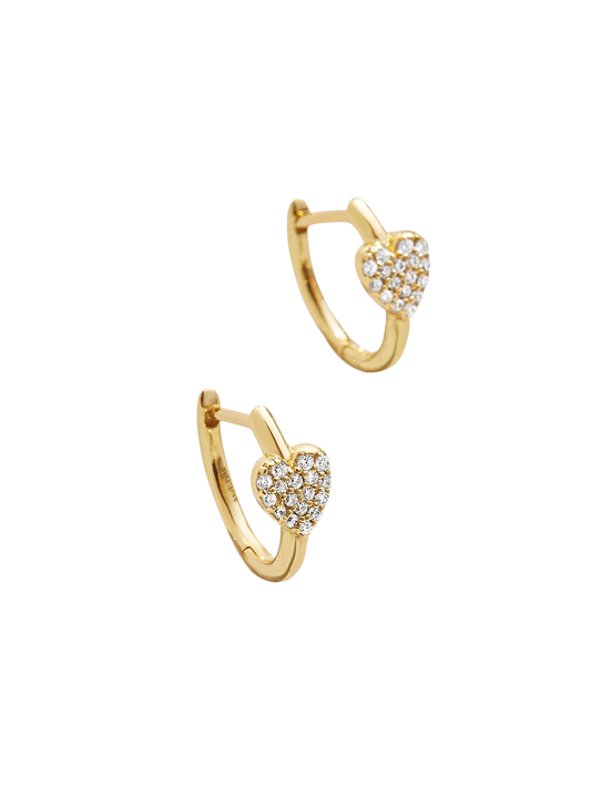 BAUBLEBAR - ACC - LITTLE HEARTS BIG FEELINGS 18K GOLD KIDS' HOOP EARRINGS - CLEAR