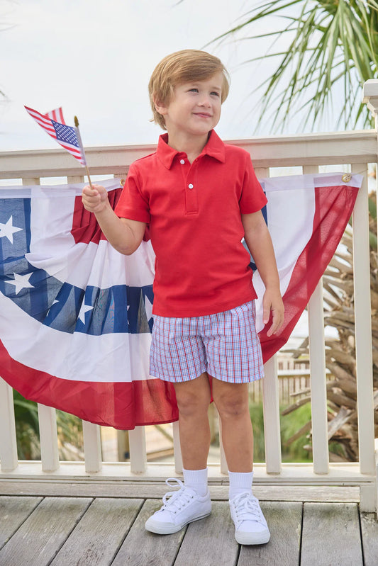 LITTLE ENGLISH - TB - BASIC SHORT - PATRIOTIC PLAID