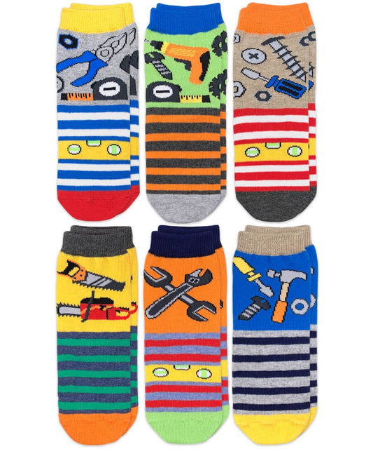 Jefferies Socks - 6pk Tools Pattern Crew Socks