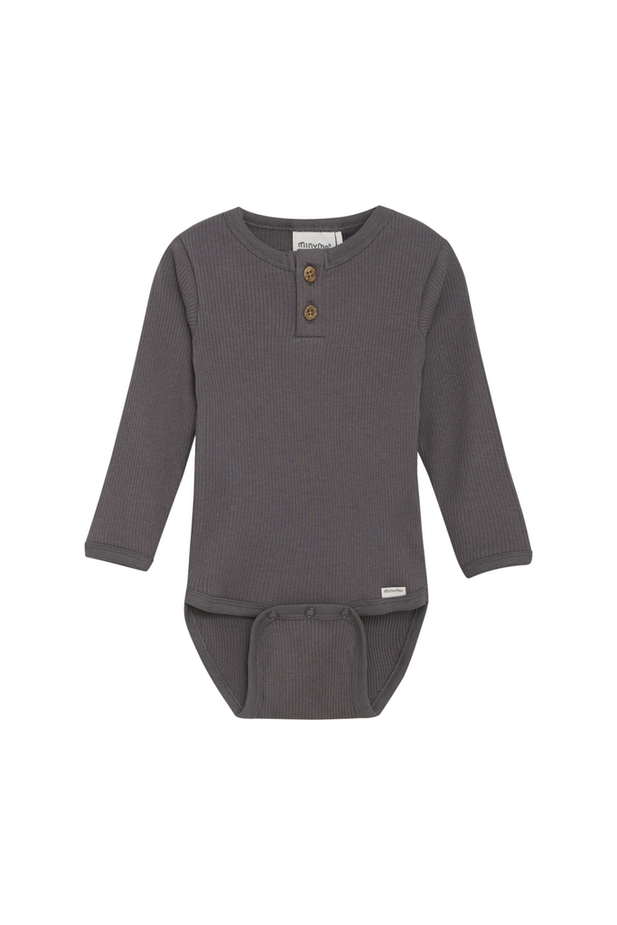 Robo - Dark Gull Grey Long Sleeve Bodysuit