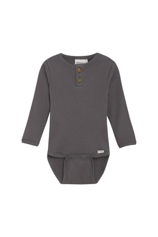Robo - Dark Gull Grey Long Sleeve Bodysuit